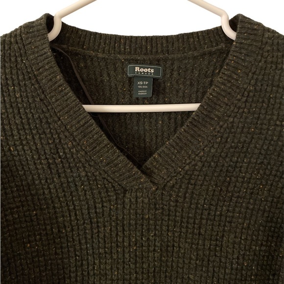 ROOTS Lambs Wool Blend Waffle Knit Tunic Sweater - Picture 2 of 5